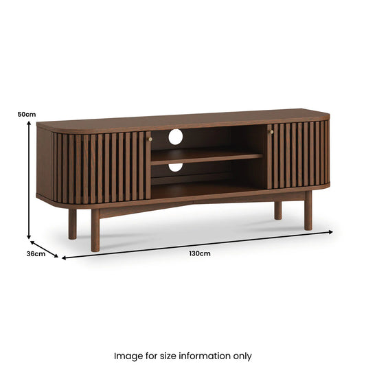 Soho Dark Oak 130cm Slatted TV Unit