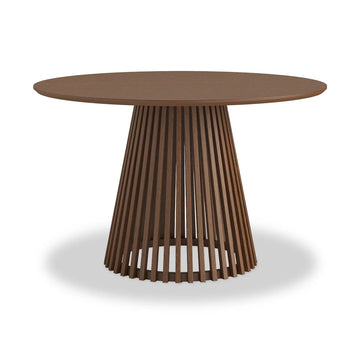 Soho Dark Oak Slatted Round Dining Table