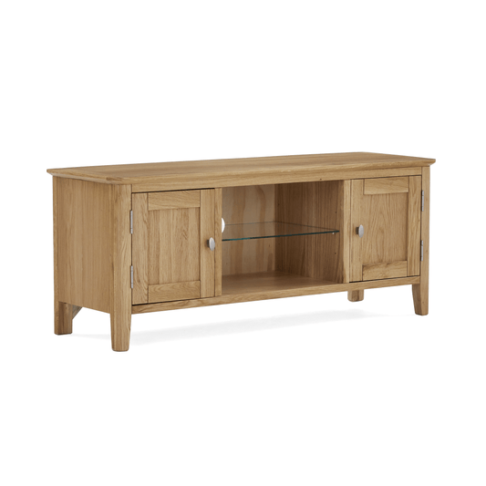Bath Oak Large Media Stand - Blythe Living