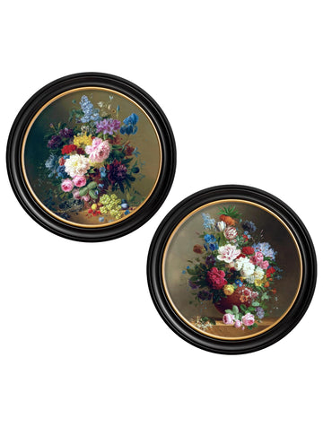 c.1812 Still Life of Flowers - Round - Blythe Living