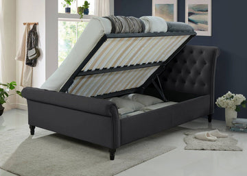Richmond Dark Grey Ottoman - Blythe Living