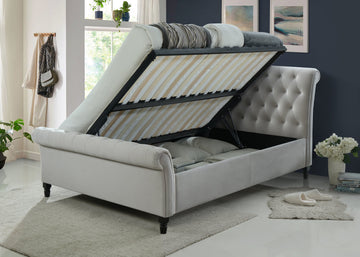Richmond Light Grey Ottoman - Blythe Living