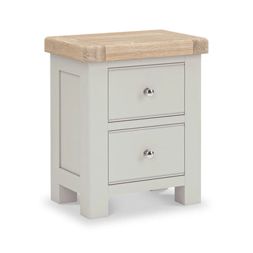 Salcombe 2 Drawer Stone Grey Bedside Table