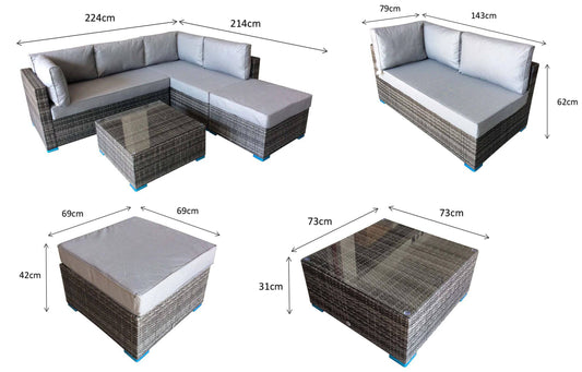 Savannah Corner Sofa in Grey - Blythe Living