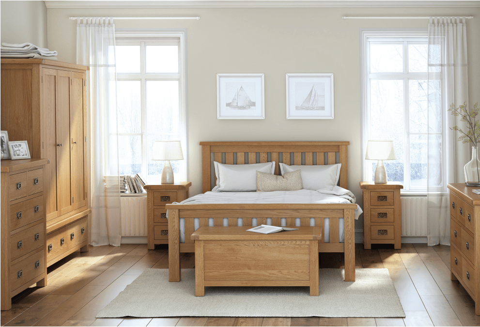 Salisbury Oak Slatted Bed Frame - Blythe Living