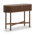 Soho Dark Oak Slatted Oval Console Table