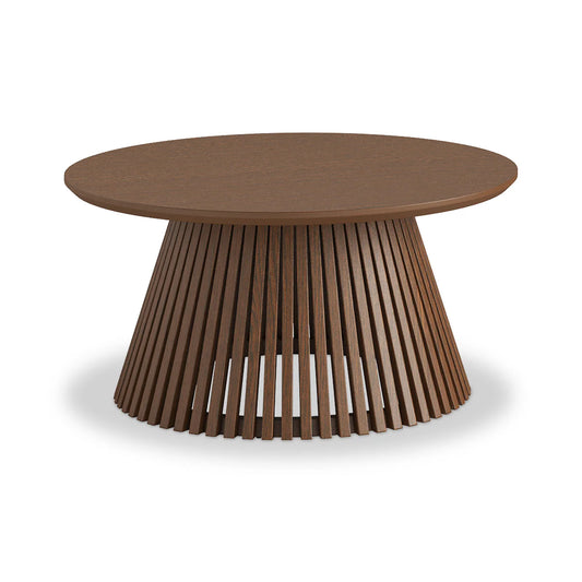 Soho Dark Oak Slatted Round Coffee Table