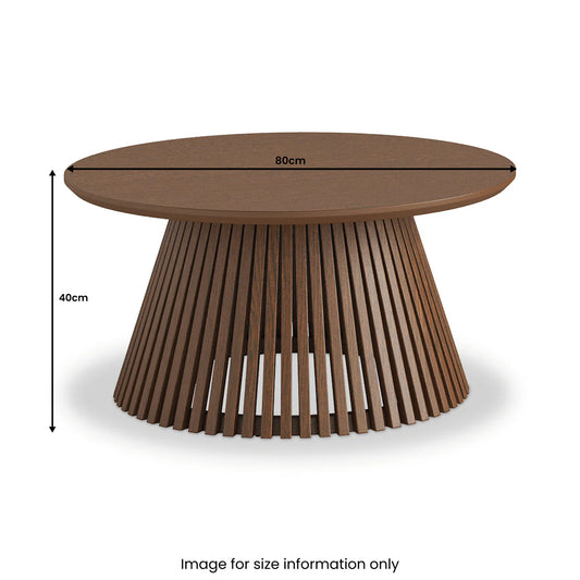 Soho Dark Oak Slatted Round Coffee Table for Sale Online - Blythe Living