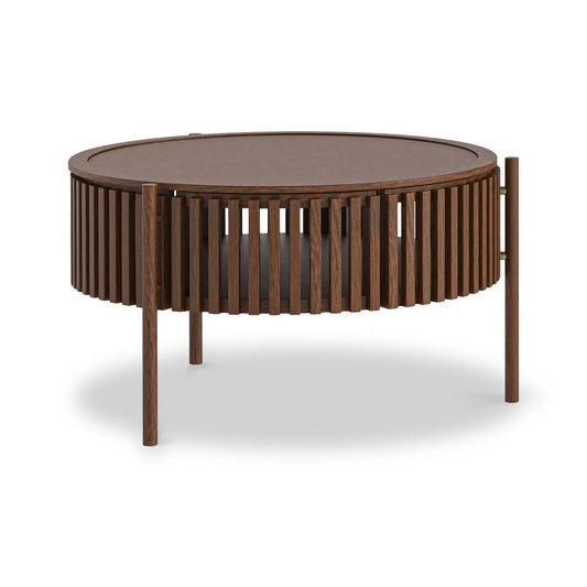 Soho Dark Oak Slatted Story 1 Door Coffee Table
