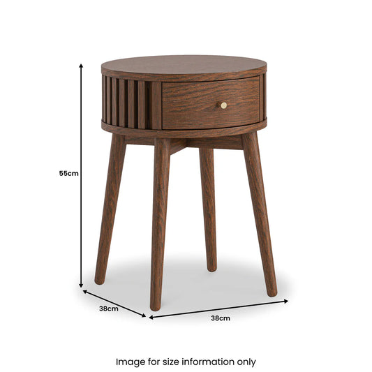 Soho Natural Oak Slatted Round Side Table