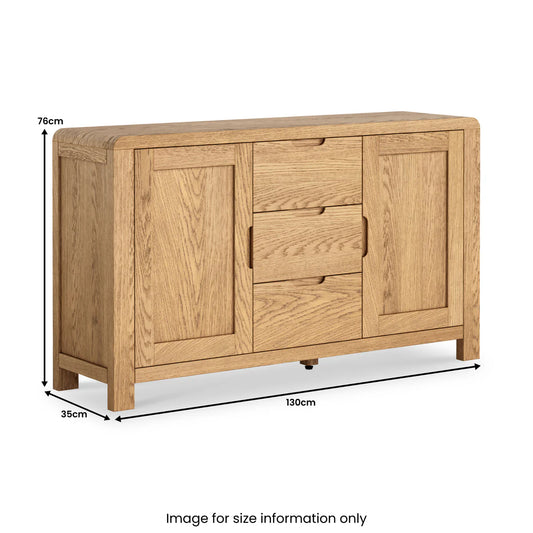 Thurlestone Curved Oak 2 Door Large Sideboard  for Sale