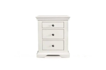 Winchester 2+1 Drawer Bedside Table - Soft White - Blythe Living