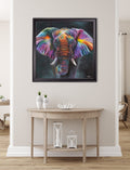 Elephant Print 'Wisdom' by Amy Ansell - Black Square Frame - Blythe Living