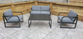 Alarna Aluminium 4 Seat Sofa Set In Grey - Blythe Living