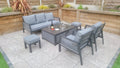 Bettina 3 Seat Sofa + 2 Armchairs & Gas Fire Pit Table - Blythe Living