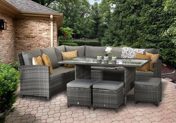 Charlotte Corner Dining in Grey - Blythe Living