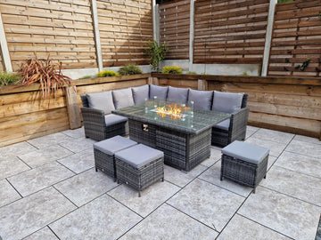 Charlotte Corner Dining with Firepit Table - Blythe Living