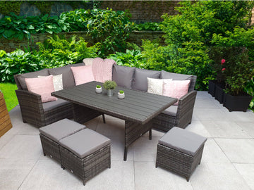 Charlotte HDPE Wood Effect Corner Dining - Blythe Living