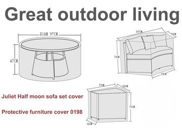 Furniture Cover - Juliet Half Moon Sofa Set - Blythe Living