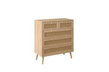 Croxley 5 Drawer Rattan Chest Oak - Blythe Living