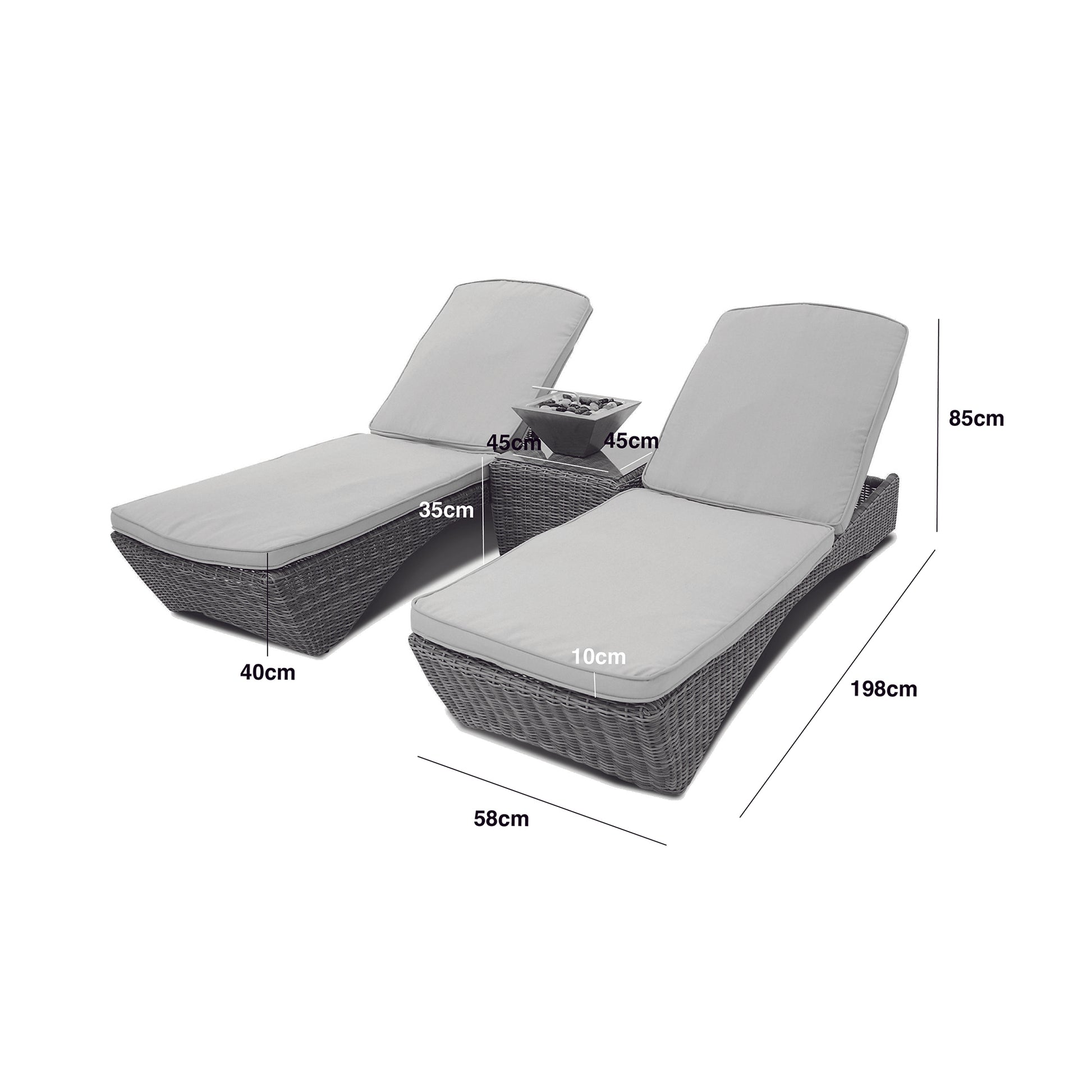 Maze - Winchester Rattan Sunlounger Set - Blythe Living