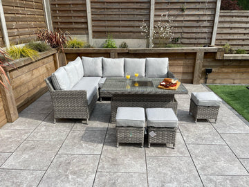 Edwina Corner Dining with Lift Table 3 Wicker Special Grey - Blythe Living