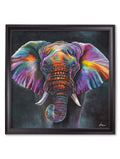 Elephant Print 'Wisdom' by Amy Ansell - Black Square Frame - Blythe Living