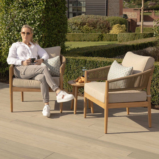 Maze - Porto Rope Weave Lounge Set with Small Round Side Table - Blythe Living