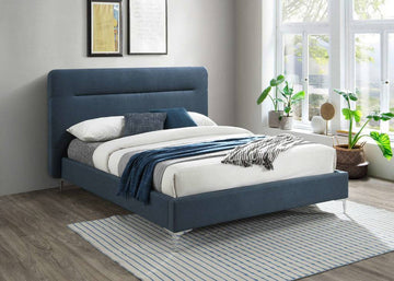 Finn Fabric Bed Steel Blue - Blythe Living