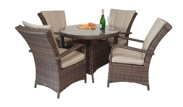 Florence 4 Seat Round in Brown - Blythe Living