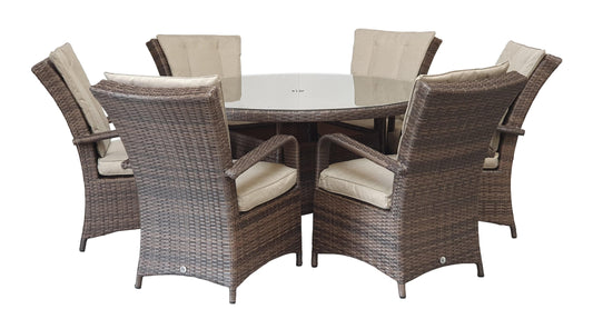 Florence 6 Seat Round in Brown - Blythe Living