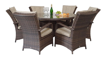 Florence 6 Seat Round in Brown - Blythe Living