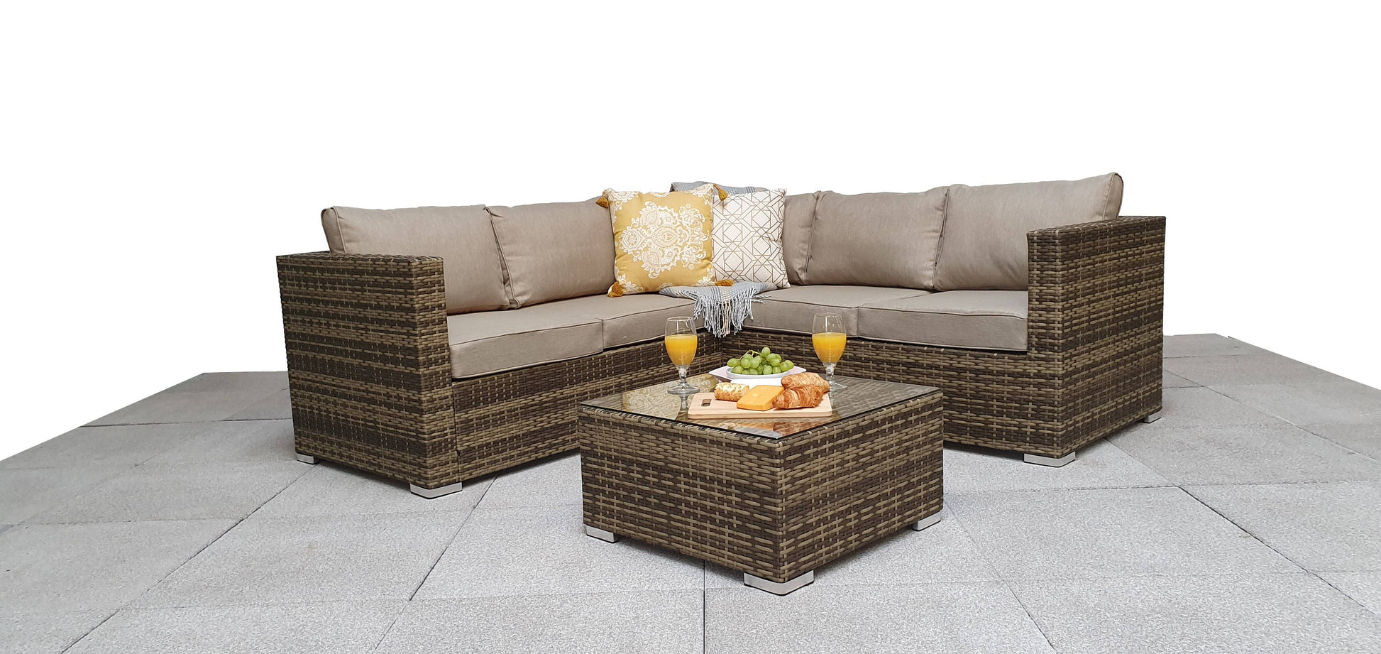 Georgia Corner Sofa Set Mixed Brown - Blythe Living