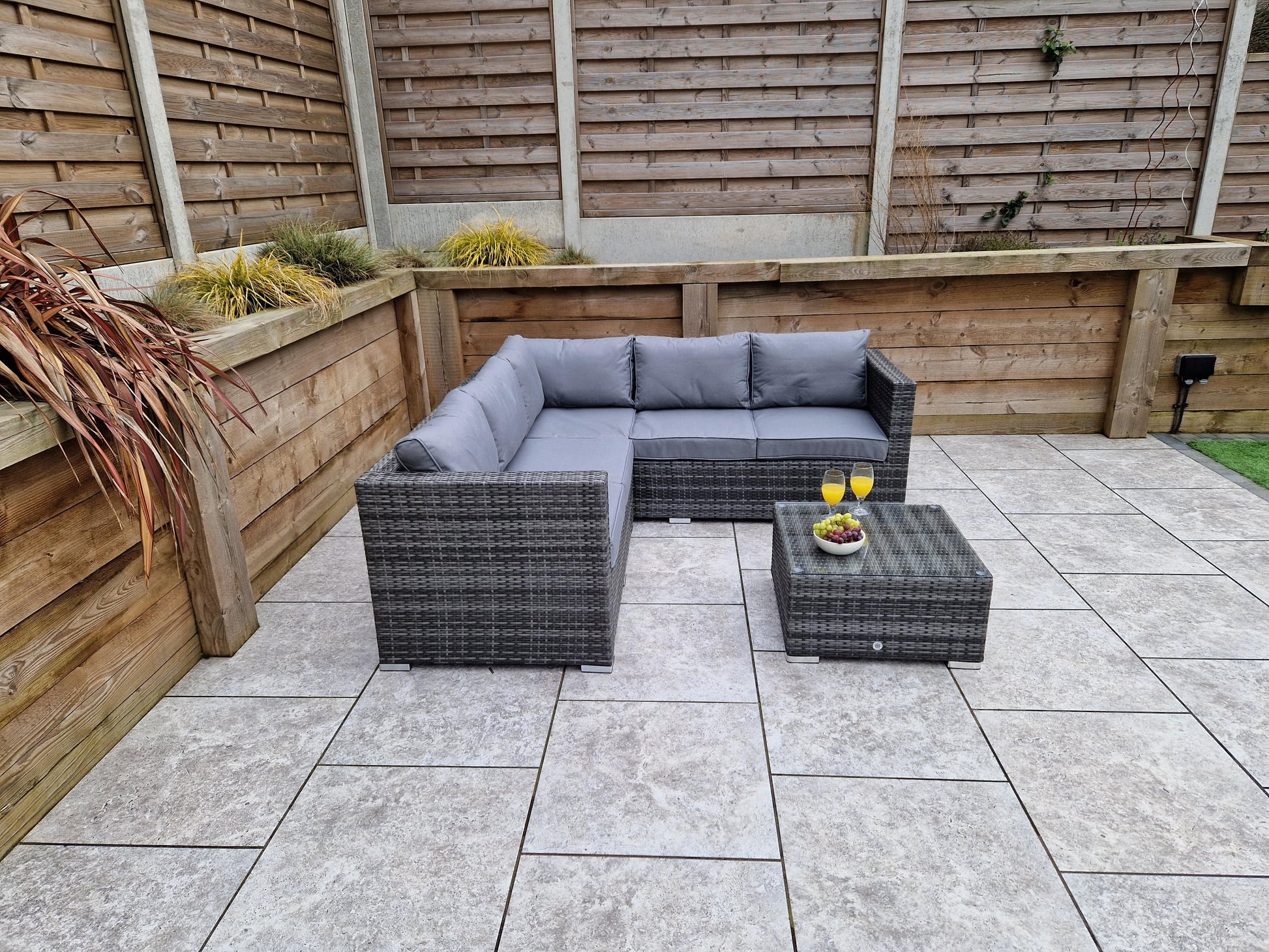 Georgia Corner Sofa Set in Grey - Blythe Living