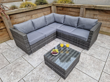 Georgia Corner Sofa Set in Grey - Blythe Living