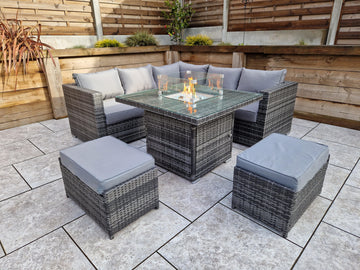 Georgia Firepit Corner Mixed Grey - Blythe Living