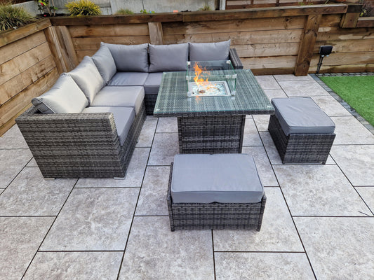 Georgia Firepit Corner Mixed Grey - Blythe Living