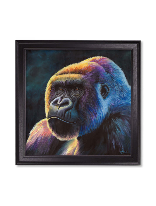 Gorilla Print 'Power' by Amy Ansell - Black Square Frame - Blythe Living