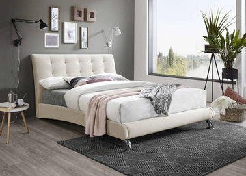 Hemlock Fabric Bed Warm Stone - Blythe Living