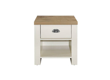 HIGHGATE 1 DRAWER LAMP TABLE CREAM - Blythe Living