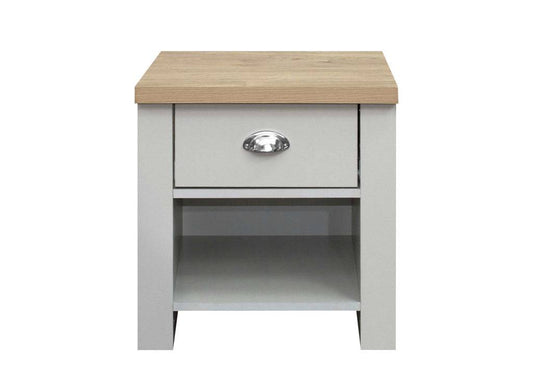HIGHGATE 1 DRAWER LAMP TABLE GREY - Blythe Living