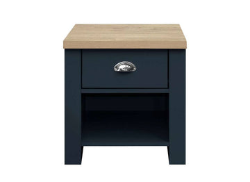 HIGHGATE 1 DRAWER LAMP TABLE NAVY BLUE - Blythe Living