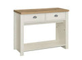 HIGHGATE 2 DRAWER CONSOLE TABLE CREAM & OAK EFFECT - Blythe Living