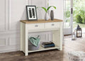 HIGHGATE 2 DRAWER CONSOLE TABLE CREAM & OAK EFFECT - Blythe Living