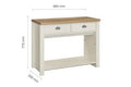 HIGHGATE 2 DRAWER CONSOLE TABLE CREAM & OAK EFFECT - Blythe Living