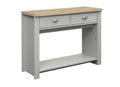 HIGHGATE 2 DRAWER CONSOLE TABLE GREY & OAK EFFECT - Blythe Living