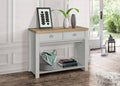 HIGHGATE 2 DRAWER CONSOLE TABLE GREY & OAK EFFECT - Blythe Living