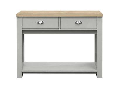 HIGHGATE 2 DRAWER CONSOLE TABLE GREY & OAK EFFECT - Blythe Living