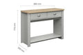HIGHGATE 2 DRAWER CONSOLE TABLE GREY & OAK EFFECT - Blythe Living