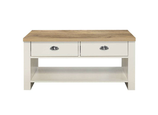 HIGHGATE 2 DRAWER COFFEE TABLE CREAM - Blythe Living